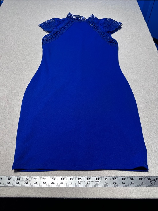 Haute Monde Dresses & Skirts - Haute Monde Cobalt Blue Lace Yoke Mini Dress